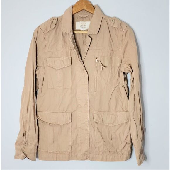 J Crew twill jacket women's size 8 chino khaki - Picture 1 of 7
